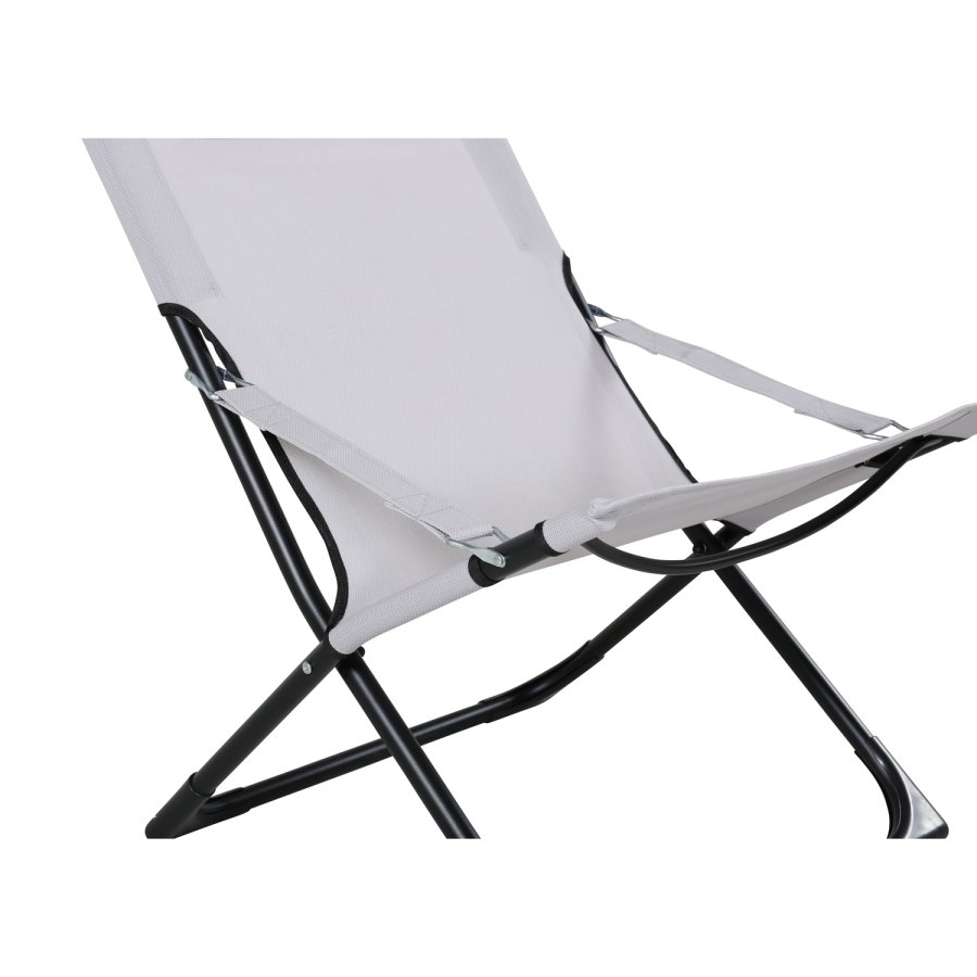 VENTURE DESIGN Seville liggestol, foldbar, m. pude - gr PVC polyester og sort aluminium