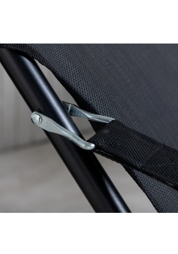 VENTURE DESIGN Seville liggestol, foldbar, m. pude - sort PVC polyester og aluminium
