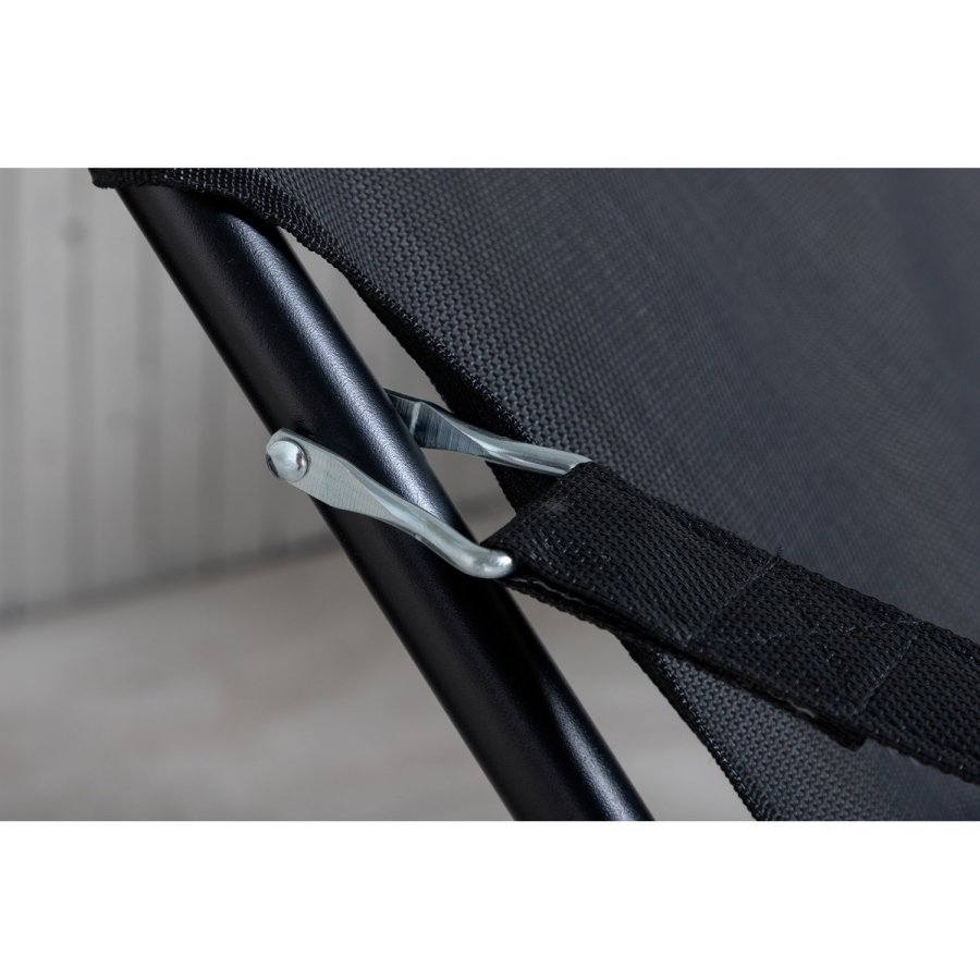 VENTURE DESIGN Seville liggestol, foldbar, m. pude - sort PVC polyester og aluminium