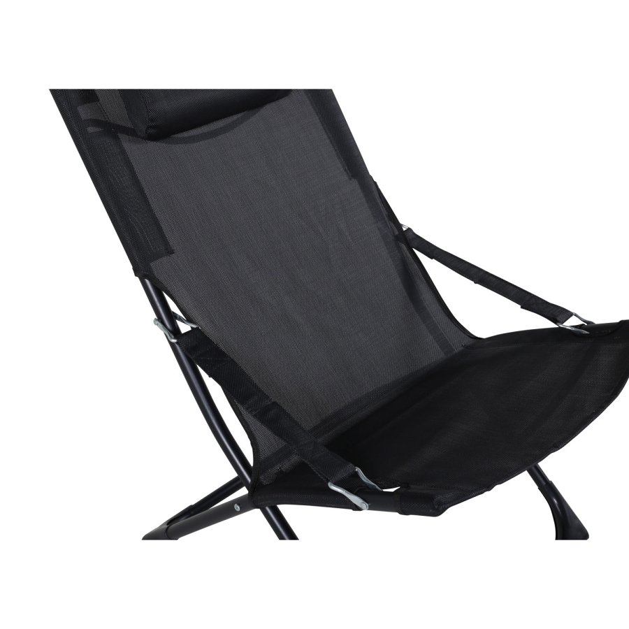 VENTURE DESIGN Seville liggestol, foldbar, m. pude - sort PVC polyester og aluminium
