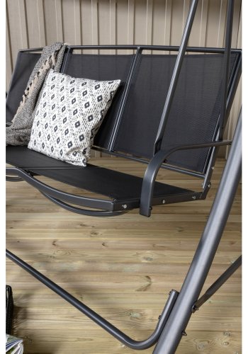 VENTURE DESIGN Madras 3 pers. hngekje - sort textilene, PVC, polyester og aluminium