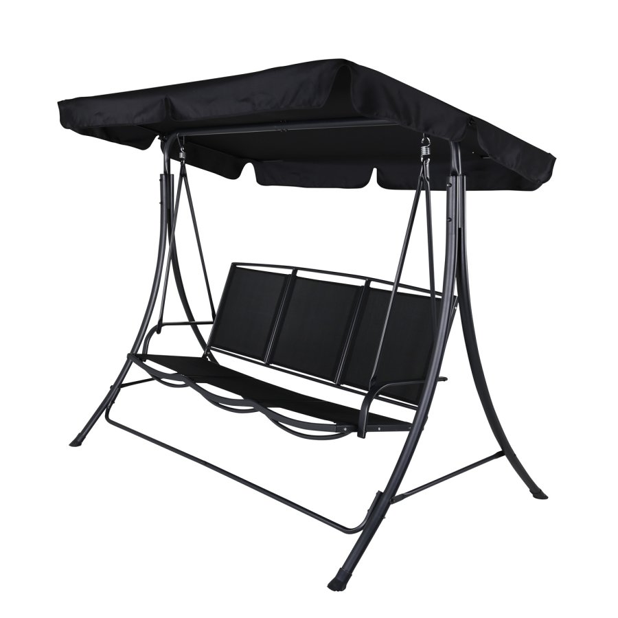 VENTURE DESIGN Madras 3 pers. hngekje - sort textilene, PVC, polyester og aluminium