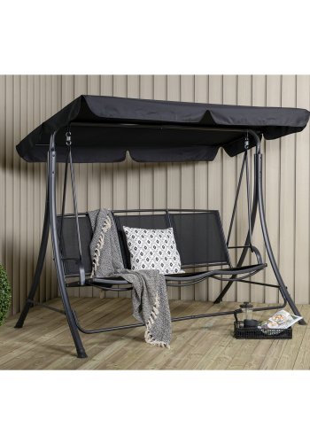 VENTURE DESIGN Madras 3 pers. hngekje - sort textilene, PVC, polyester og aluminium