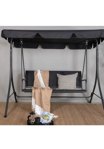 VENTURE DESIGN Montreal 3 pers. hngekje - sort textilene, PVC, polyester og aluminium