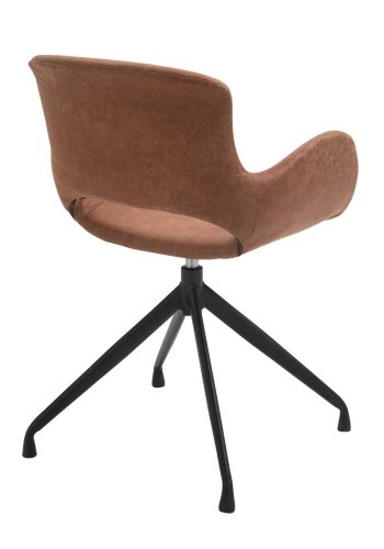 HOUSE OF SANDER Luna spisebordsstol, m. armln og drejefunktion - cuoio mikrofiber