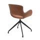HOUSE OF SANDER Luna spisebordsstol, m. armln og drejefunktion - cuoio mikrofiber