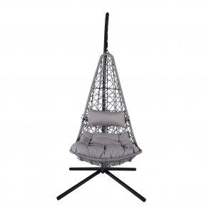VENTURE DESIGN Edinburgh hngestol, m. hynde - gr polyester og polyrattan, sort aluminium