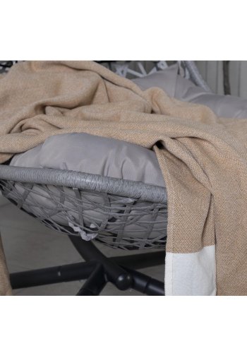 VENTURE DESIGN Edinburgh hngestol, m. hynde - gr polyester og polyrattan, sort aluminium