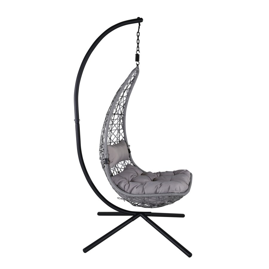 VENTURE DESIGN Edinburgh hngestol, m. hynde - gr polyester og polyrattan, sort aluminium