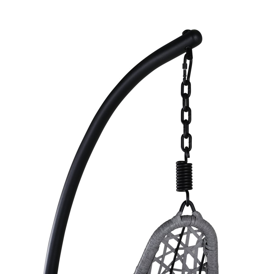 VENTURE DESIGN Edinburgh hngestol, m. hynde - gr polyester og polyrattan, sort aluminium