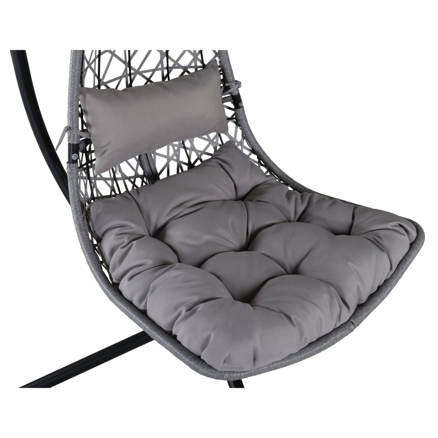 VENTURE DESIGN Edinburgh hngestol, m. hynde - gr polyester og polyrattan, sort aluminium