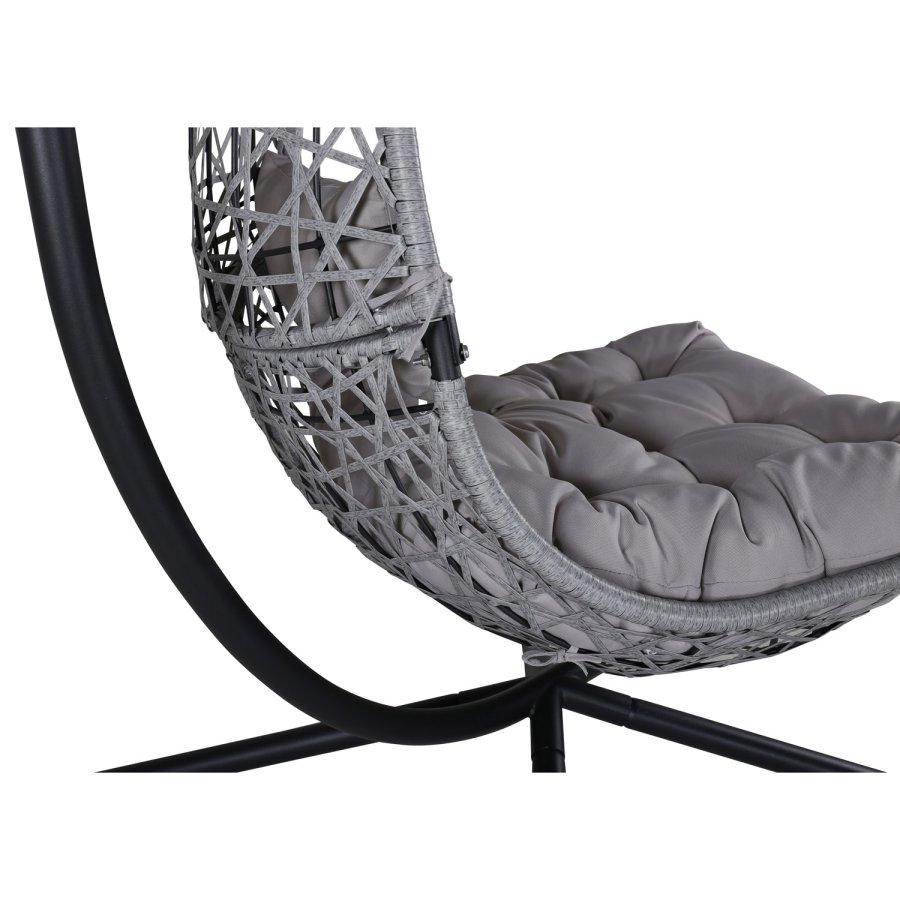 VENTURE DESIGN Edinburgh hngestol, m. hynde - gr polyester og polyrattan, sort aluminium