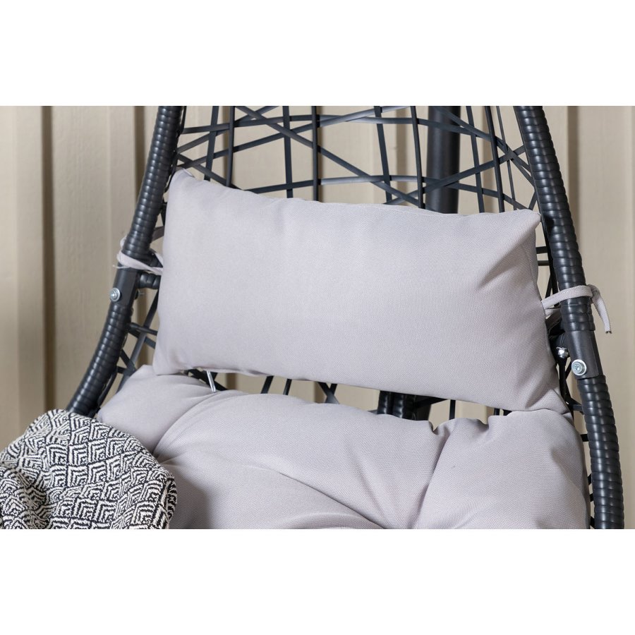 VENTURE DESIGN Edinburgh hngestol, m. hynde - gr polyester, sort polyrattan og aluminium