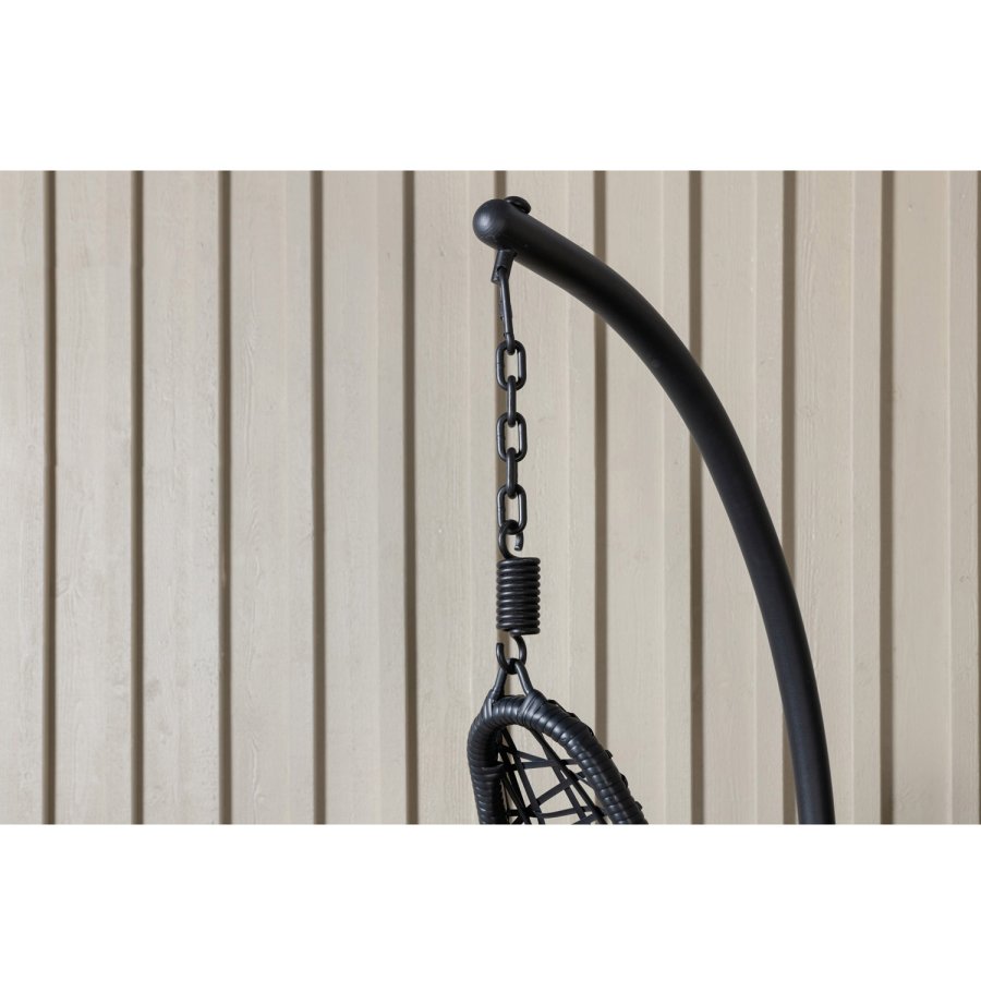 VENTURE DESIGN Edinburgh hngestol, m. hynde - gr polyester, sort polyrattan og aluminium