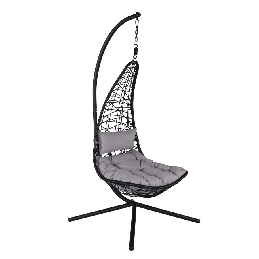 VENTURE DESIGN Edinburgh hngestol, m. hynde - gr polyester, sort polyrattan og aluminium