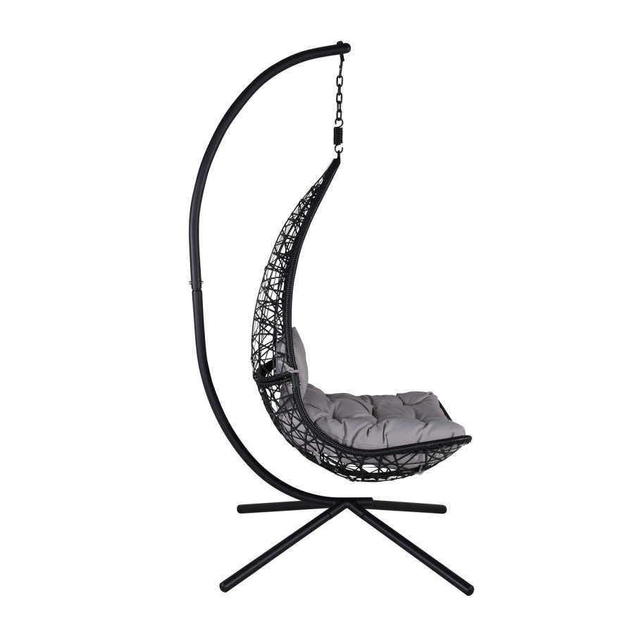 VENTURE DESIGN Edinburgh hngestol, m. hynde - gr polyester, sort polyrattan og aluminium