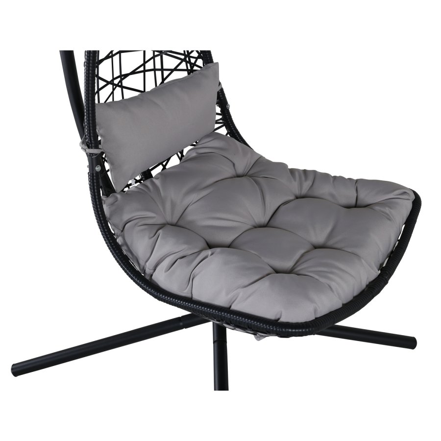 VENTURE DESIGN Edinburgh hngestol, m. hynde - gr polyester, sort polyrattan og aluminium