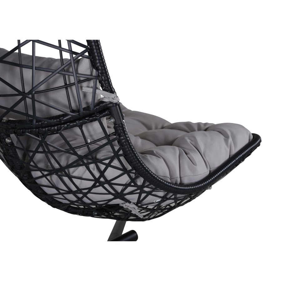 VENTURE DESIGN Edinburgh hngestol, m. hynde - gr polyester, sort polyrattan og aluminium