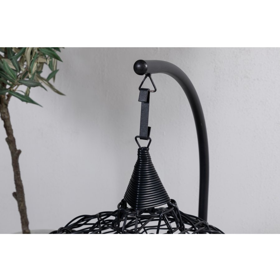 VENTURE DESIGN Lexi hngestol, mini - gr polyester, sort polyrattan og aluminium