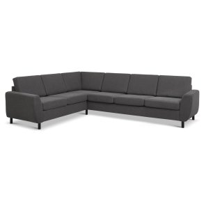Wendy set 7 corner hjrnesofa - antracitgr polyester stof og sort tr