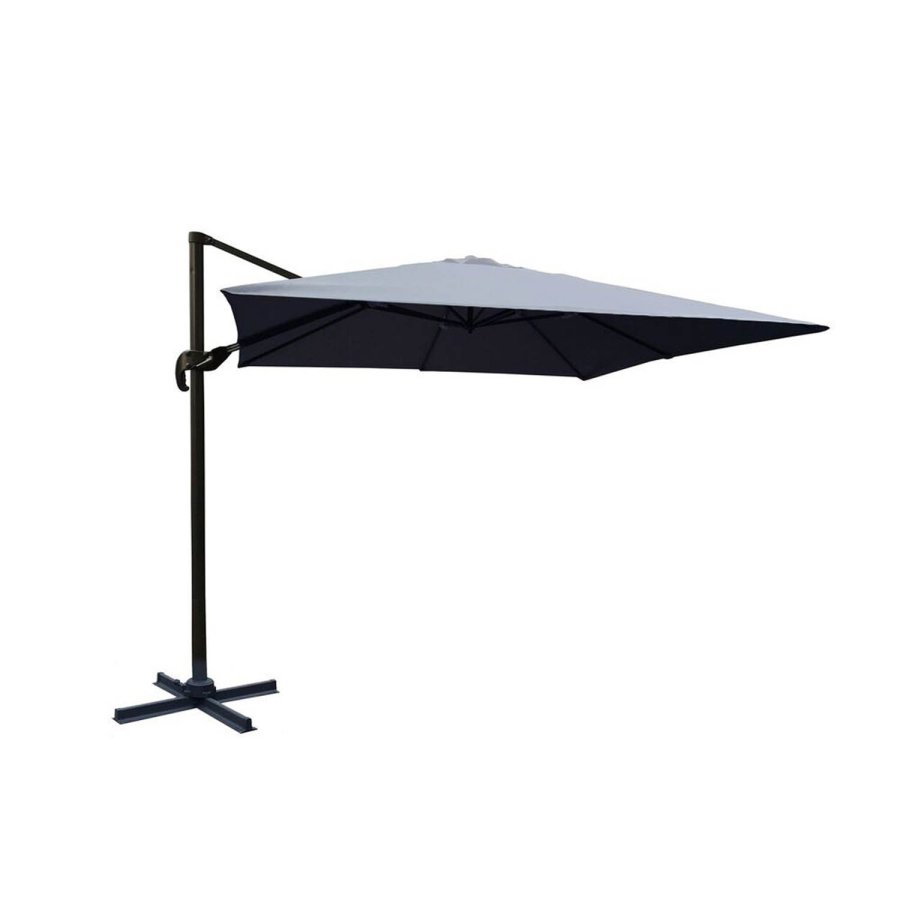 VENTURE DESIGN Leeds parasol med tilt, 3x3m - gr, sort aluminium og stl 