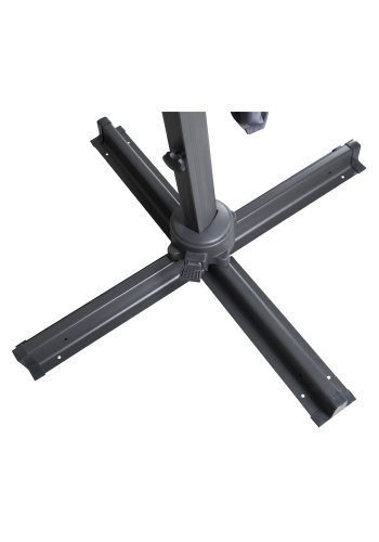 VENTURE DESIGN Leeds parasol med tilt, 3x3m - gr, sort aluminium og stl 