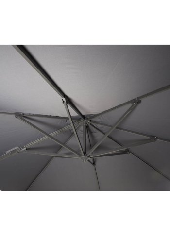 VENTURE DESIGN Leeds parasol med tilt, 3x3m - gr, sort aluminium og stl 