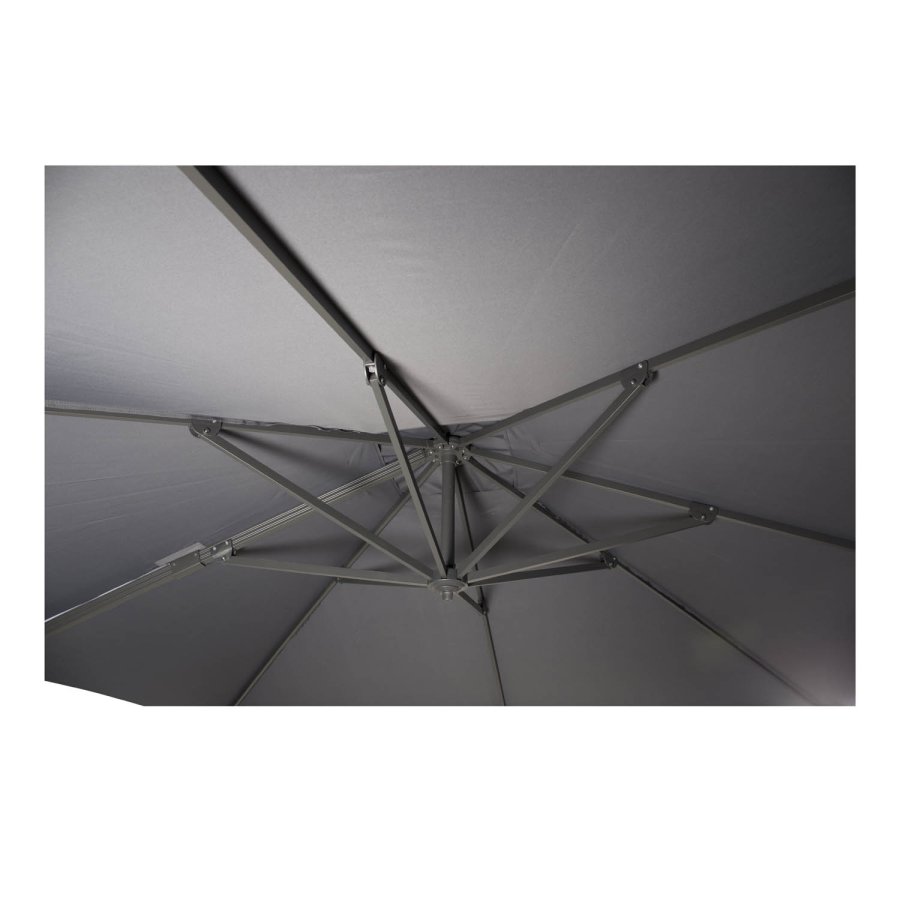 VENTURE DESIGN Leeds parasol med tilt, 3x3m - gr, sort aluminium og stl 