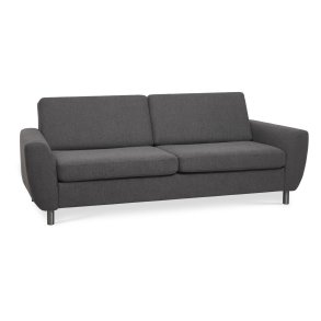 Wendy 2,5 pers. sofa - antracitgr polyester stof og brstet aluminium