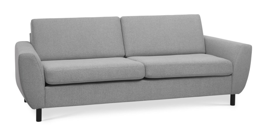 Wendy 2,5 pers. sofa - gr polyester stof og sort tr