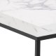 ACT NORDIC Barossa sofabord, kvadratisk - hvid papir Carrara marmorlook og sort stl (40x40)