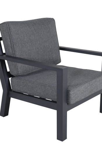 VENTURE DESIGN Barcelona loungest - gr hynder, glas og sort aluminium