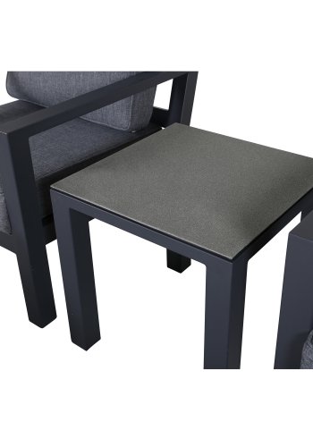 VENTURE DESIGN Barcelona loungest - gr hynder, glas og sort aluminium