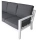 VENTURE DESIGN Barcelona hjrnesofa st - gr hynder, glas og hvid aluminium