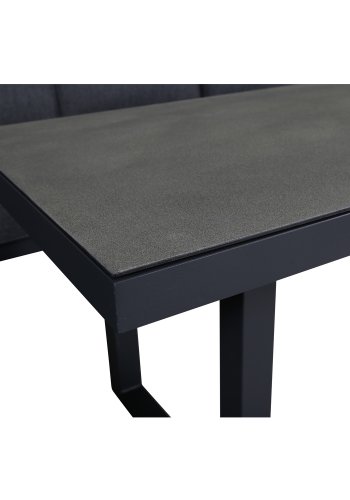 VENTURE DESIGN Barcelona hjrnesofa st - gr hynder, glas og sort aluminium