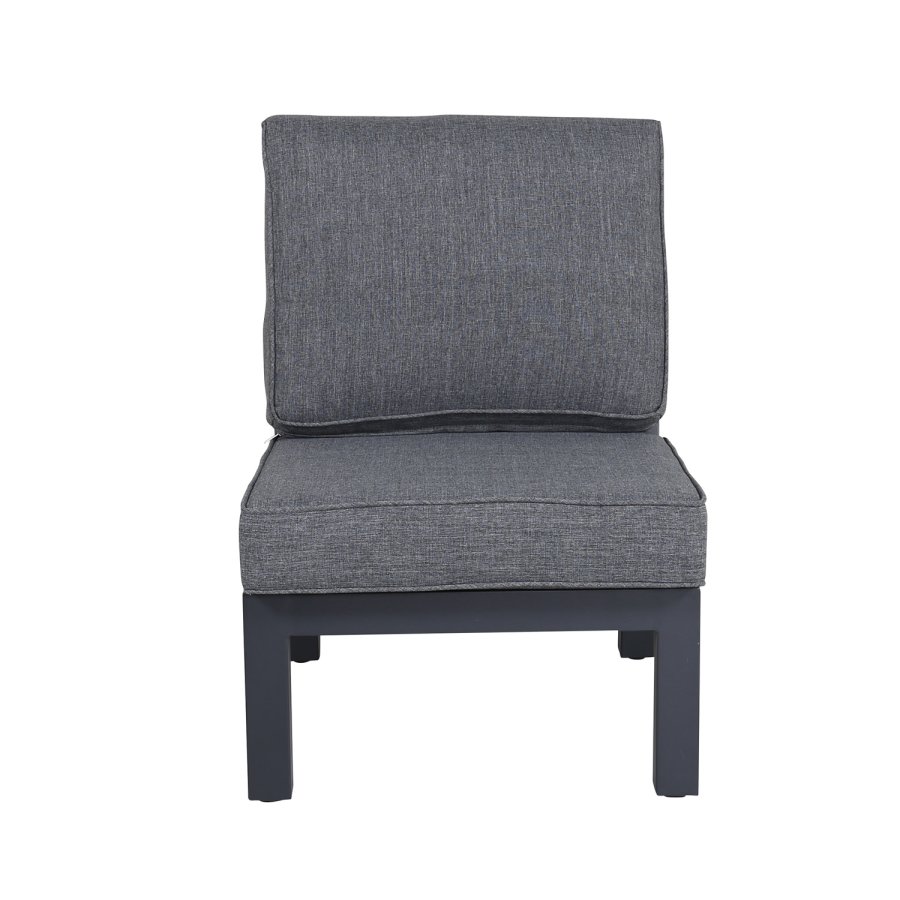 VENTURE DESIGN Barcelona hjrnesofa st - gr hynder, glas og sort aluminium