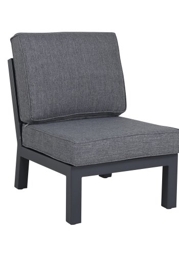 VENTURE DESIGN Barcelona hjrnesofa st - gr hynder, glas og sort aluminium