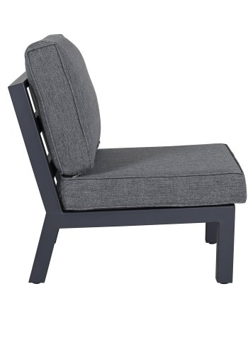 VENTURE DESIGN Barcelona hjrnesofa st - gr hynder, glas og sort aluminium