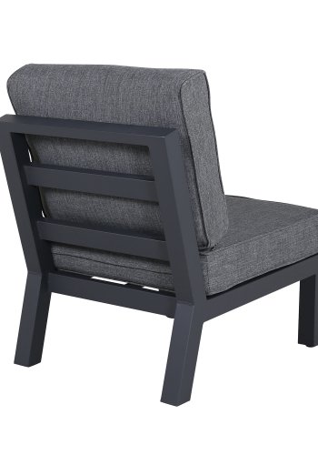 VENTURE DESIGN Barcelona hjrnesofa st - gr hynder, glas og sort aluminium