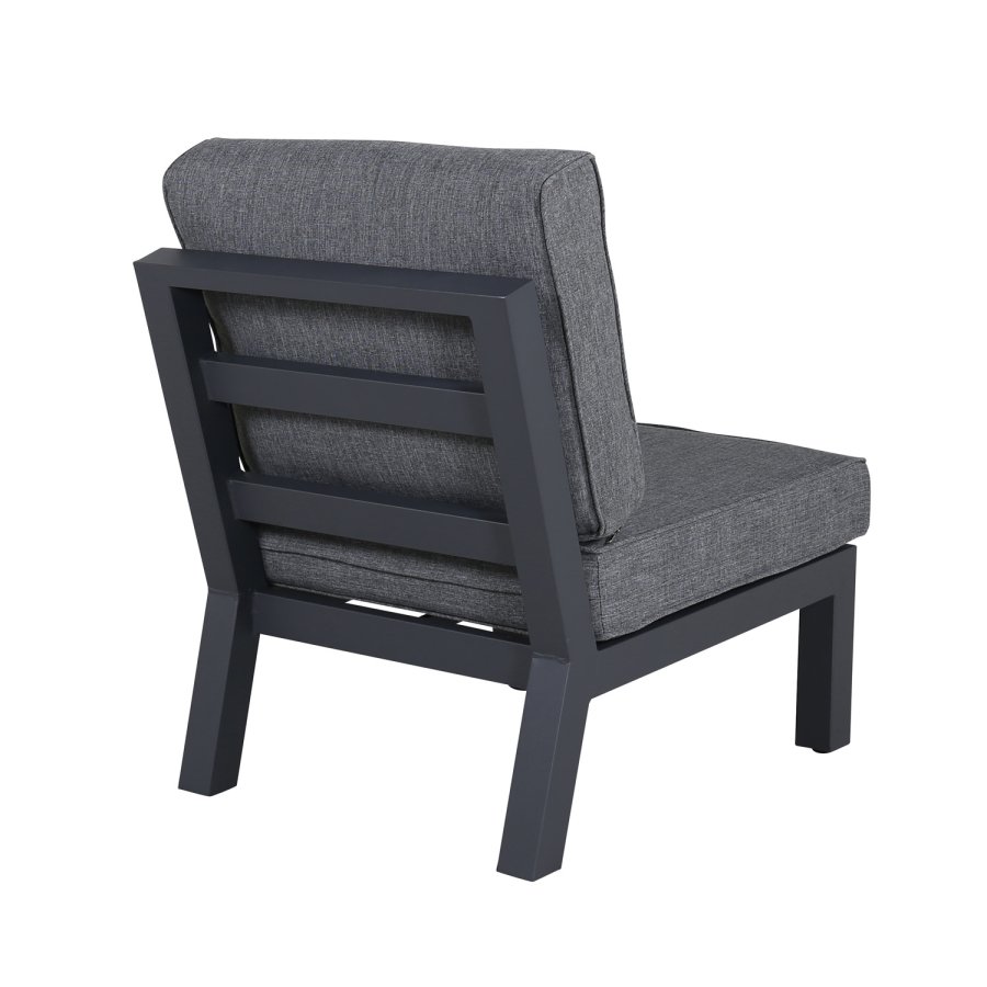 VENTURE DESIGN Barcelona hjrnesofa st - gr hynder, glas og sort aluminium