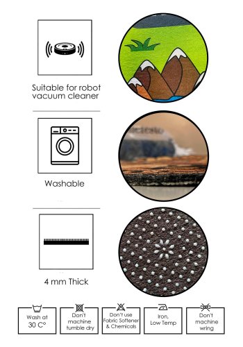 TEPPI EXFAB210 gulvtppe, rektangulr - multifarvet polyester (160x230)