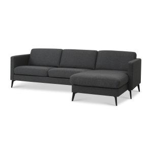 Ask st 51 3D sofa, m. chaiselong - antracitgr polyester stof og Eiffel ben