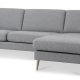 Ask st 51 3D sofa, m. chaiselong - lys granitgr polyester stof og natur tr
