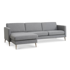 Ask st 51 3D sofa, m. chaiselong - lys granitgr polyester stof og natur tr