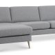 Ask st 51 3D sofa, m. chaiselong - lys granitgr polyester stof og natur tr