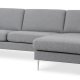 Ask st 51 3D sofa, m. chaiselong - lys granitgr polyester stof og brstet aluminium