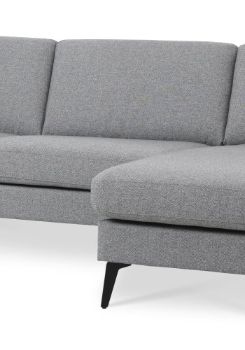 Ask st 51 3D sofa, m. chaiselong - lys granitgr polyester stof og Eiffel ben