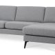 Ask st 51 3D sofa, m. chaiselong - lys granitgr polyester stof og Eiffel ben