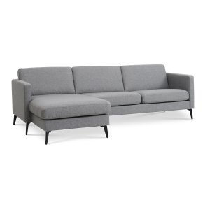 Ask st 51 3D sofa, m. chaiselong - lys granitgr polyester stof og Eiffel ben