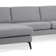Ask st 51 3D sofa, m. chaiselong - lys granitgr polyester stof og Eiffel ben